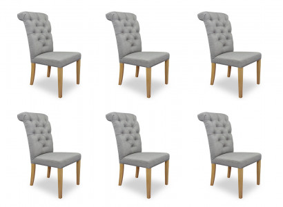 6x Stühle Stuhl Polster Design Lounge Sitz Lehn Garnitur Sessel Chesterfield Neu